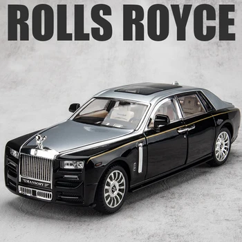 1/22 Rolls-Royce Phantom araba modeli alaşım Diecast & oyuncak araçlar ses ve ışık ıle geri çekin fonksiyonu koleksiyonu çocuk hediye