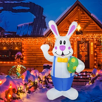 1.9 M paskalya tavşanı şişme oyuncak Modeli dahili led ışık Aydınlık Sevimli paskalya tavşanı Açık Ev Partisi Prop Dekorasyon