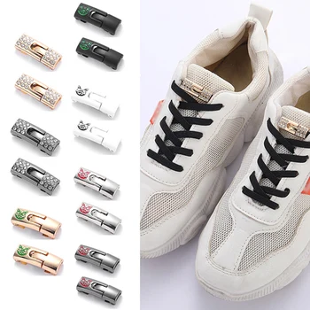 1 Çift Rhinestones Metal Ayakkabı Bağı Sabitleme Toka Ayakabı Basın Kilidi 7 renk Ayakkabı Aksesuarları Sneaker Kitleri Metal Danteller Toka
