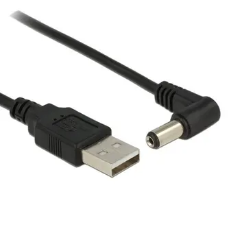 100cm USB 2.0 A Tipi Erkek Dik Açılı 90 Derece 5. 5x2. 1mm DC 5V priz Varil Konektörü şarj kablosu