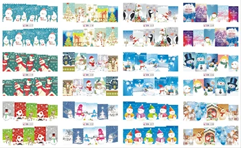 12 Sheets / Lot Tırnak BN217-228 Mavi Kar Noel NOEL Tam Kapak Nail Art Su Sarar Sticker Çıkartma Tırnak(12 tasarımlar 1)