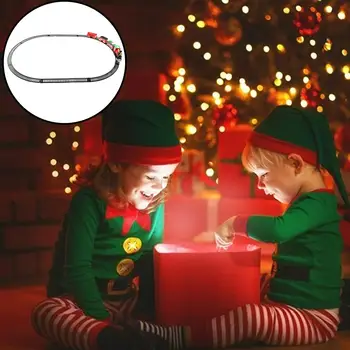 14 Paket Noel Elektrikli Tren Seti ağaçları ışık Dumanı Playset Noel Tren Oyuncak Retro Seti