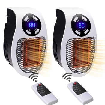 2 Adet 220 V 500 W Soket Mini elektrikli havalı ısıtıcı, enerji Tasarrufu Otomatik Sıcaklık Kontrolü Kapalı AB Tak
