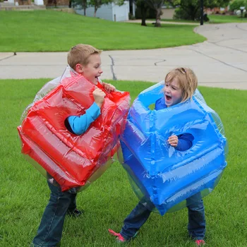 2 adet / takım Tampon Topu Çocuk Takım Şişme Oyuncaklar Açık Hava Oyunları Çocuk Duyusal Eğlenceli Spor Kayın Çim Parti 1 Kırmızı + 1 Mavi