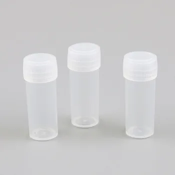200x4g 4ml Plastik PE Test Tüpleri Beyaz Fiş Laboratuvar Sert Örnek Konteyner Şeffaf Ambalaj Şişeleri Kadın Kozmetik Şişeleri