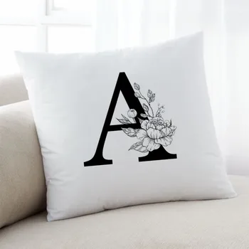 26 Botanik Monogram baskı Yastık Kılıfı Mocha minder örtüsü karikatür Ev Tekstili Yastık Örtüsü Anime Dekoratif Yastıklar Yastık Kılıfı