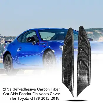 2Pcs yapışkanlı Kendini Karbon Fiber Araba Yan Çamurluk Fin Delikleri Toyota GT86 2012-2019 için Döşeme Kapak 