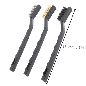 3 adet Mini Pas Temizleme Endüstriyel Fırçalar Metal Tel Çizik Fırça Temizleme Ovma Aracı