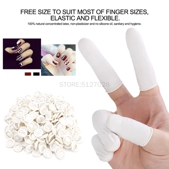 300 adet Lateks Parmak Karyolası Dayanıklı Elastik Dövme Manikür Doğal Kauçuk Tek Kullanımlık Parmak Koruyucu Eldiven Parmak Kapağı