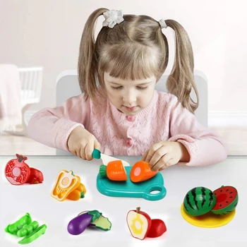 35 Adet / takım Çocuklar Mutfak Oyuncaklar Bebekler Eğitici Dilimleme Meyve Sebze Okul Öncesi Öğrenmek Oyunu Doğum Günü Hediyeleri Erkek