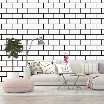 3D Beyaz Tuğla Duvar Kağıdı Ev Dekor Kabuğu ve Sopa Duvar Sticker Kendinden yapışkanlı duvar kağıdı Rulo Oturma Odası TV Arka Plan