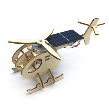 3D Montaj Güneş Enerjisi Helikopter Kitleri DIY KÖK Bulmaca Oyuncak İnşaat Mekanik Playset Eğitim Oyuncak Çocuklar için 6/7/8