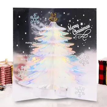 3D Noel Ağacı Kartları Fantezi Up Not Kartları Ve Zarflar Kişiselleştirilmiş Kartları Dilek Yazmak için Aşk Kelimeler Kız Eşleri