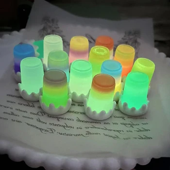 4 adet Mini Aydınlık Bal Çay Reçel Kavanozları Bardak Dollhouse Minyatür Bal Pomelo Çay Simülasyon Gıda DIY Oyuncak Bebek Evi