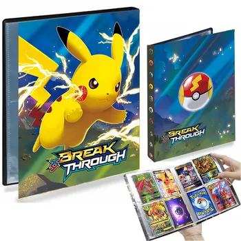 4 Cep 240 Kart Pokemon Albümü Anime Büyük Livre Pokémon kart tutucu Klasörü Oyun Koleksiyonu Harita Kitap Binder çocuk Oyuncakları