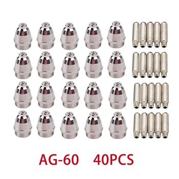 40 adet Kaynak Aksesuarları Plazma Kesme Makinası Sarf Malzemeleri Kiti Kaynak Memesi Aksesuarları AG60 WSD60