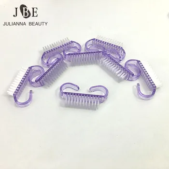 50 Adet/grup Mor Mini Plastik Tırnak Sanat Fırçaları Yumuşak Sökücü Toz Küçük Açı Temizleme Fırçası Tırnak Bakımı Araçları Manikür İçin