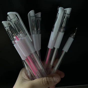 50p dövme kalemi Pmu Kaş Beyaz Pembe Cerrahi işaretleyici kalem Kalıcı Makyaj Kaş Dudak Yazı Kalıcı Kalem Dövme Aksesuarı