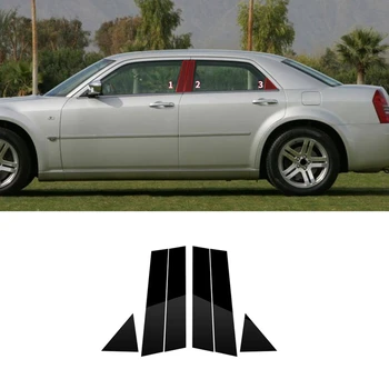 6 ADET B C Pillar Sonrası Kapak Trim Sticker Araba Pencere Pillar Trim Chrysler 300 2004-2010 İçin Aksesuarları