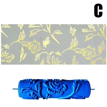 7 İnç Kauçuk Baskı Desen Rulo Duvar Boyası kauçuk rulo Kabartmalı Çiçek Desen DIY Kol Dekoratif Doku
