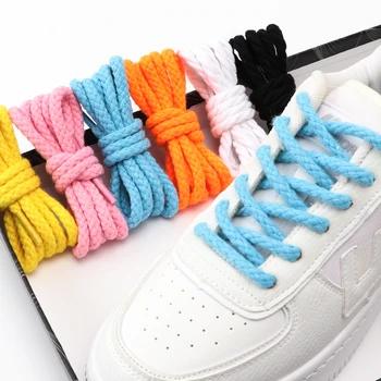 7 Renk Keten Pamuk Ayakabı 7mm Kalın Yuvarlak Ayakkabı Bağı Sneakers için Dunk Sb AF1 / AJ Çizme Kurulu Rahat kanvas ayakkabılar Shoestrings
