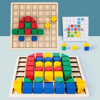 Ahşap Geometrik Yapı Taşları Renk Şekil Eşleştirme Oyunları Bulmacalar Oyuncak Küp Bulmaca Kurulu Hayal Eğitici Oyuncaklar Çocuklar Hediye
