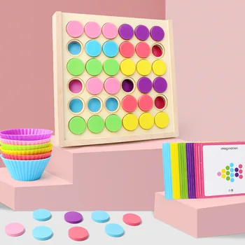 Ahşap Renkli Dairesel Plaka Sıralama İstifleme oyuncak seti Gökkuşağı Blokları Bellek Eşleştirme Oyunu eğitici oyuncak Yürümeye Başlayan Hediyeler için