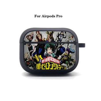 AirPods Pro Kulaklık çantası Anime My Hero Academia AirPods Pro kılıf Kapak Apple Yumuşak Silikon Bluetooth Koruyucu kulaklık kutusu