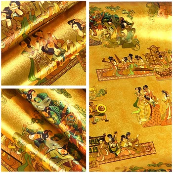 Altın Folyo Yansıtıcı Duvar Kağıdı Çin Antik Güzellik Klasik duvar kağıdı Oturma Odası Otel Sundurma Tv Arka Plan Duvar Kağıdı