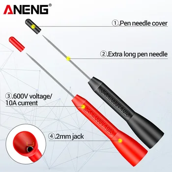 ANENG 1 Çift 2mm Piercing Multimetre Test Probları Ucu Ölçüm Cihazı İğne Dönüşüm Pimleri Taşınabilir Test Cihazı Değiştirilebilir