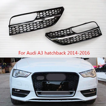 Araba Modifiye Aksesuar Siyah Sis aydınlatma koruması lamba çerçevesi Grille Audi için Uyar A3 2014 2015 2016 Sis farı ızgarası