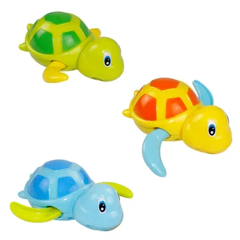 Bebek su oyuncak sevimli karikatür hayvan kaplumbağa bebek yüzme kaplumbağa yara zinciri clockwork çocuk plaj yüzme oyuncak