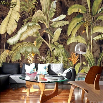 beibehang Özel fotoğraf duvar kağıdı tropikal bitki muz yaprağı muz çiçek yağlıboya oturma odası restoran TV arka plan mura