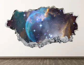 Bulutsusu Uzay Duvar Çıkartması-Galaxy 3D Çökerttiğini duvar sanatı yapışkanı Çocuk Dekor Vinil Ev Posteri Kişiselleştirilmiş Hediye KD945