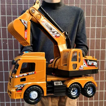 Büyük boy iş makinesi kamyon Die-cast Araba Ekskavatör vinç mikser damperli kamyon Modeli Oyuncak müzikli ışık Çocuklar için kum oyunu