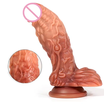 Büyük Hayvan Yapay Penis Süper Güçlü Vantuz Cilt Duygu Gerçekçi Penis Seks Oyuncakları Kadınlar için G-spot Klitoris Teşvik Yumuşak Seksi