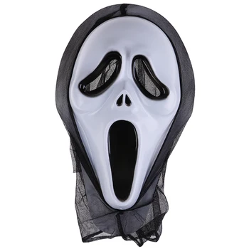 Cadılar bayramı Hayalet Yüz Maskesi Korku Çığlık Face Maskesi Yetişkin Korkunç Cosplay Prop Karnaval Maskeli Fantezi Parti Dekoru