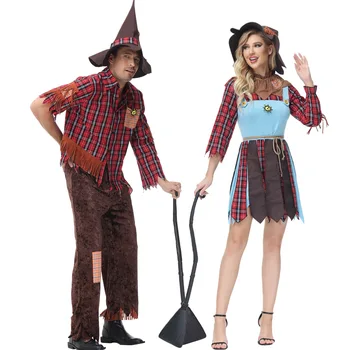 Cadılar bayramı Çiftler Cosplay Cadı Sahne Kostümleri