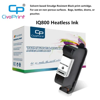 Civoprint IQ800 mürekkep Solvent bazlı Lekeye Dayanıklı Siyah yazıcı kartuşu Gözeneksiz yüzeylerde kullanım için Torbalar, şişeler, dramalar
