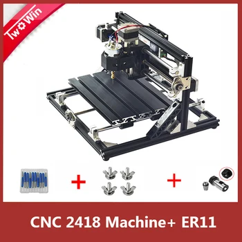 CNC 2418 DIY Lazer Makinesi ile ER11 Collet GRBL Çalışma Alanı 24x18x4. 5cm Pcb Pvc Freze ahşap gravür Makinesi Yönlendirici