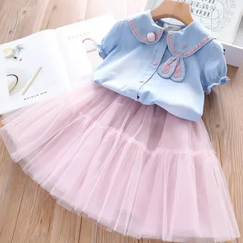 Dantel Kız Giyim Setleri Marka Topluluk Fille Çocuk Çocuk Giyim Toddler Kız Kıyafetler Prenses Bebek Kız giyim setleri