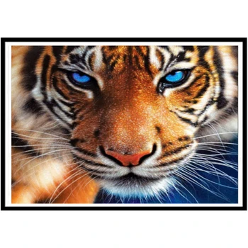 DIY 5D diamante pintura Animal Tigre redondo diamantes de imitación bordado Color punto de cruz decoración del hogar