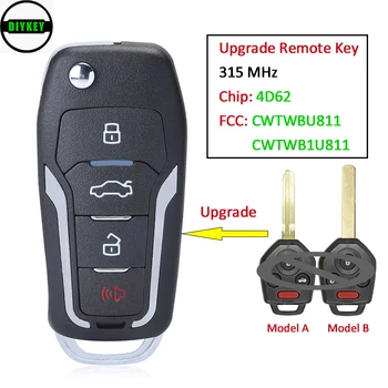DIYKEY Yedek Yükseltilmiş FCC: CWTWBU811 / CWTWB1U811 Çevirme Uzaktan Araba Anahtarı Fob 4 Düğme 315MHz 4D62 Subaru Tribeca 2011-2014 için