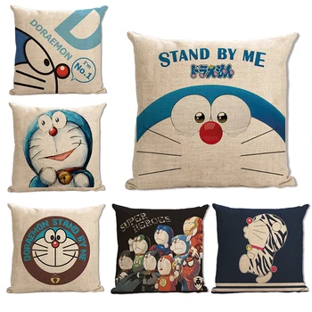 Doraemon yastık örtüsü, sevimli Japon yaratıcı karikatür Animasyon Doraemon kedi atmak yastık örtüsü toptan