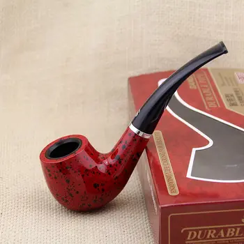 Eski Stil Çin Oyma Kırmızı Reçine Boru Klasik Eski Reçine Sigara Boru büyükbabanın Retro Vintage Borular Sigara Maun Boru