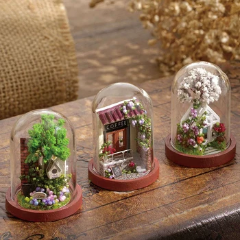 Eğlenceli Ev DIY Yazlık Mini Modeli Monte Şık Desen Güzel noel hediyesi Dollhouse El Yapımı Oyuncaklar Kızlar için