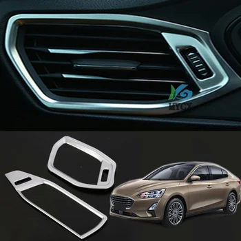Ford yeni Focus 2019 için ABS Karbon fiber İç Araba klima hava Çıkış dekorasyon Kapak Trim Araba Styling Aksesuarları 2 adet