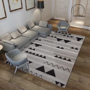Geometrik Basit Halılar Oturma Odası Yatak Odası Başucu Baskılı Halı İskandinav Kilim Desen Zemin Mat Modern Dikdörtgen Yumuşak Halı
