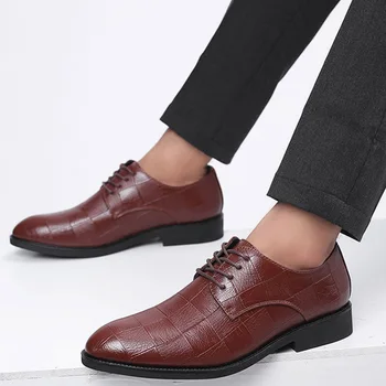 Güzel Sonbahar Moda Retro erkek deri ayakkabı Adam İş Resmi Elbise Ayakkabı Vahşi Rahat düğün ayakkabısı Büyük Boy 38-48