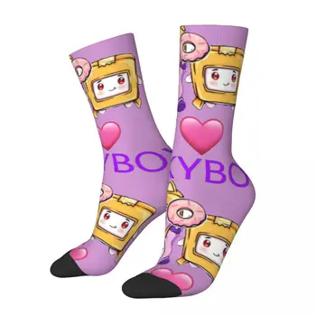 Hip Hop Vintage Sevimli Aşk Çılgın erkek çorapları Unisex Sırık Gibi Kutusu Harajuku Desen Baskılı Komik Yenilik Mutlu Ekip Çorap Erkek Hediye